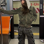 Heavyweight Ink-Splatter Two-Way Washed Work Jacket