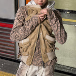 Heavyweight Ink-Splatter Two-Way Washed Work Jacket